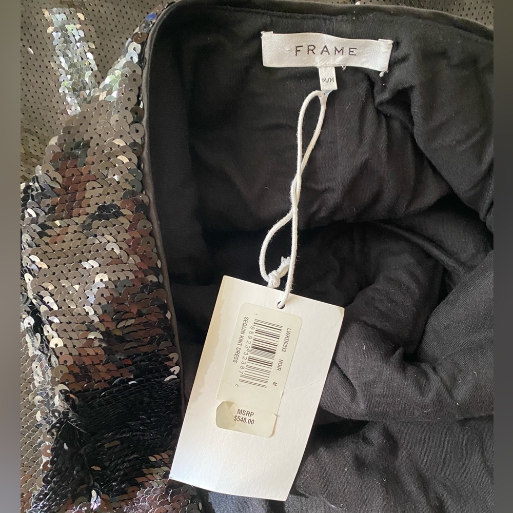 Frame Black Sequin Open Back Bodycon Mini Dress - Picture 9 of 12